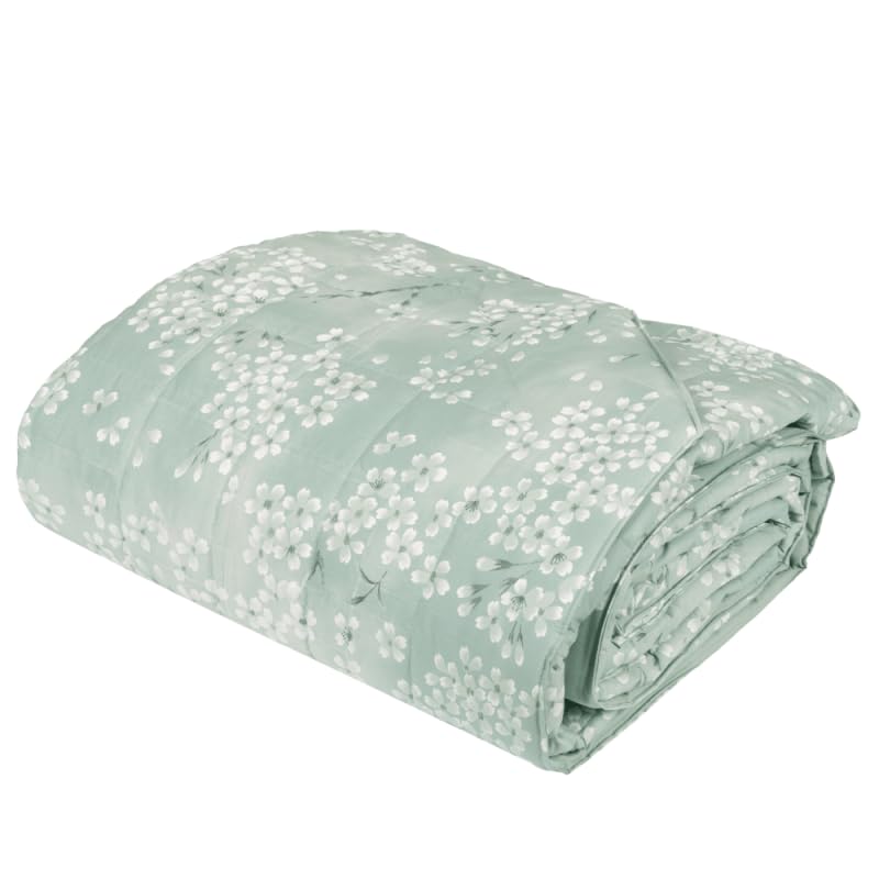 Fazzini Colcha cama individual peso primaveral de puro percal de algod&oacute;n art. Kimono (Gray Green...