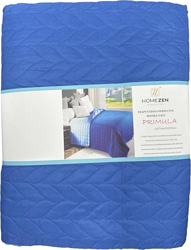 HOME ZEN HOUSEHOLD LINEN Primula - Colcha reversible, acolchada, ligera, estilo moderno, 250 x 250...