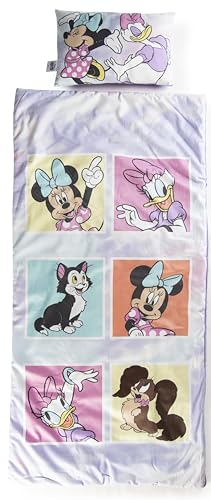 Jay Franco Set de 2 con Almohada y Manta de Minnie Mouse Disney, Suave Saco de Dormir Infantil con...