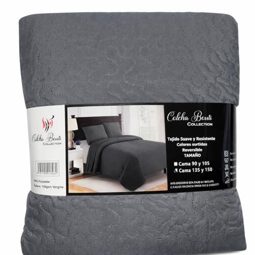 Gen&eacute;rico Colcha Bouti Reversible 100 gsm &ndash; 100% Poli&eacute;ster con Relleno Virgen &ndash; Tejido Suave y...