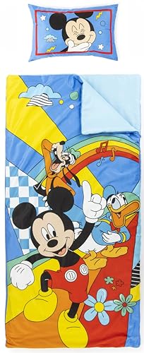 Jay Franco Set de 2 con Almohada y Manta de Mickey Mouse Disney, Suave Saco de Dormir Infantil con...