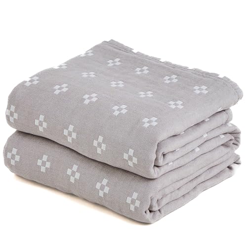 HOORDRY Colcha premium de 100 % algod&oacute;n, 200 x 230 cm, gasa de algod&oacute;n de 4 capas, colcha de doble...