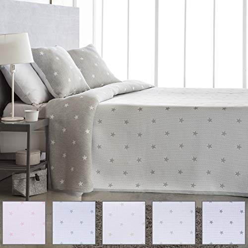 Barcel&oacute; Hogar - Colcha Jacquard Reversible Estela, Colcha Tejida para Verano o Entretiempo con...