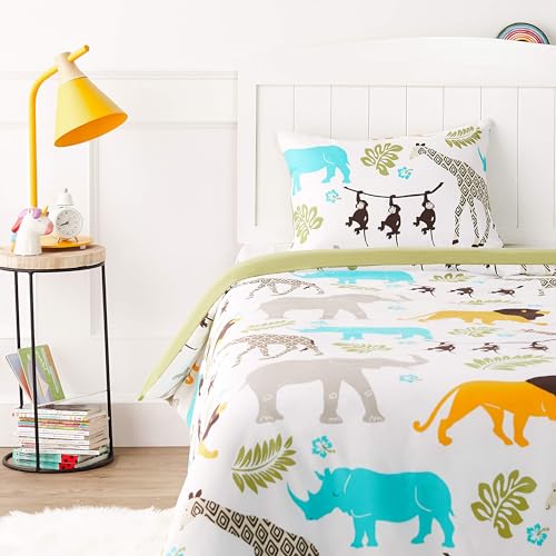 Amazon Basics 2 piezas Cama de microfibra Funda n&oacute;rdica, infantil, funda de edred&oacute;n de 100 x 135...