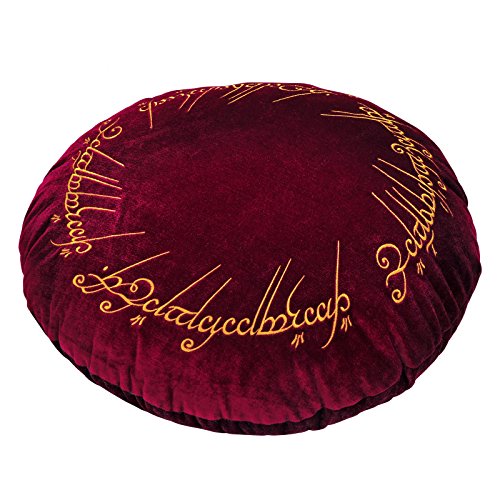 Elbenwald Lord of The Anillos Almohada de un Motivo de Anillo Bordado Redondo &Oslash; 43 cm Terciopelo...