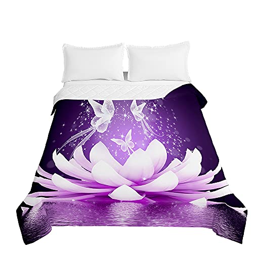 Highdi Colcha de Verano, Estampado Floral Colcha para Verano Reversible Ligera y Suave Microfibra...