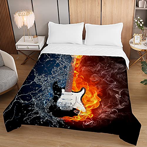 Chickwing Colcha de Ligero Cubrecama Colcha Bouti, 3D Guitarra Impresi&oacute;n Edred&oacute;n Manta de...