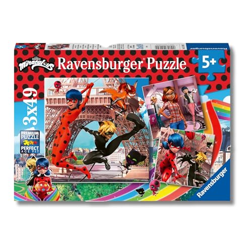 Ravensburger - Puzzles Miraculous Pack De 3 | Puzzle 5 A&ntilde;os O M&aacute;s | Regalos para Ni&ntilde;os De 5 A&ntilde;os...