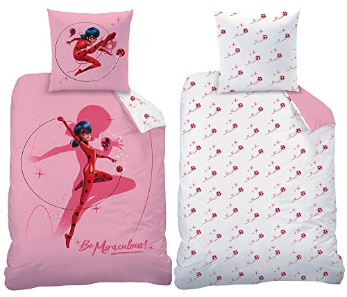 Miraculous Ladybug - Juego de cama infantil (135 x 200 + 80 x 80 cm, 100% algod&oacute;n, franela, calidad...