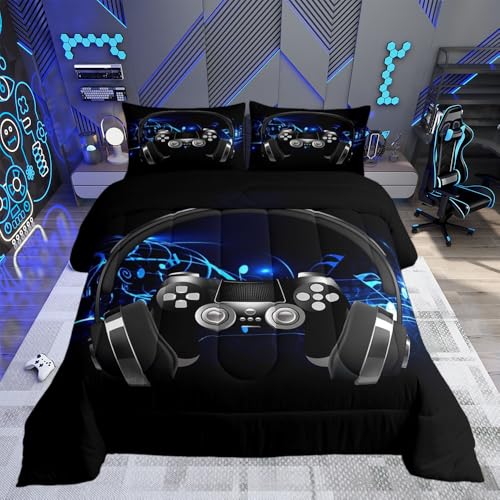 Juego de Auriculares Acolchado para Cama con Notas de melod&iacute;a, Colcha de m&uacute;sica, tama&ntilde;o Doble,...