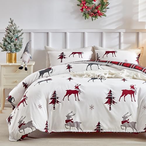 Tokokimo Navidad Funda Nordica Cama 135/150, Funda Edredon 3 Piezas con Microfibra Navidad Elements...