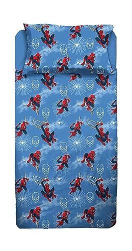 Spiderman - Juego de s&aacute;banas para Cama Individual, s&aacute;bana encimera, s&aacute;bana Bajera, Funda de...