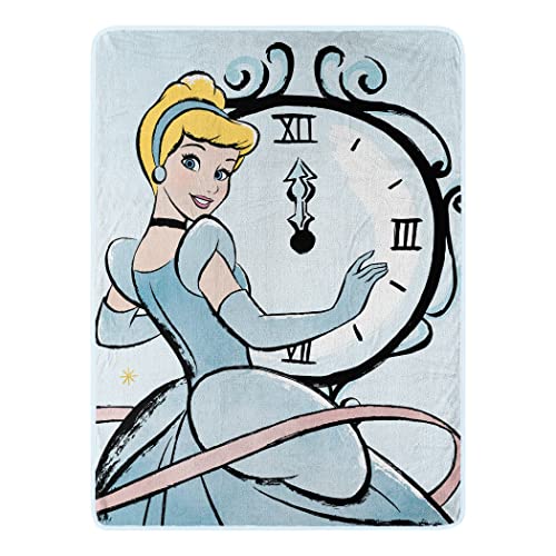 Northwest Disney - Manta de Cenicienta Micro Raschel de 46 x 60 Pulgadas, On Time