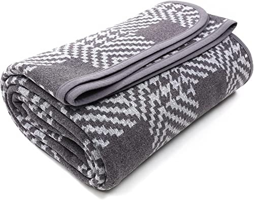 ACUSHLA manta c&aacute;lida de Lana de Merino, para el sal&oacute;n y sof&aacute;, Houndstooth Grey (160 x 220 cm),...