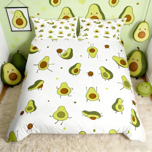 Lindo Juego de Ropa de Cama de Aguacate para ni&ntilde;as y ni&ntilde;os, Juego de Funda de edred&oacute;n para Yoga,...