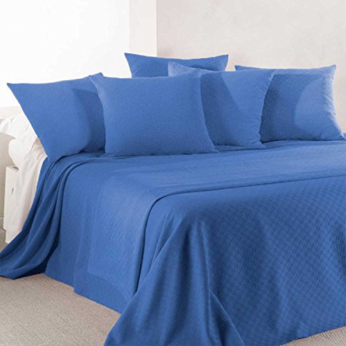 Caleffi - Rodeo - Colcha sin relleno para cama de matrimonio, de piqu&eacute; de algod&oacute;n, azul (bluette)