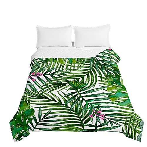 Highdi Patr&oacute;n de Planta Colcha de Verano, Colcha para Verano Reversible Ligera y Suave Microfibra...