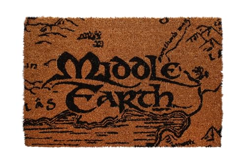 SD Toys - Felpudo El Se&ntilde;or de los Anillos, Middle Earth, Fibra de Coco, Antideslizante, Marr&oacute;n y...