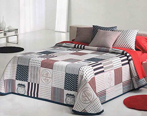 Algodonea Colcha Estampada Juvenil, Fabricada en Portugal, f&aacute;cil Lavado, v&aacute;rias Medidas. (Cama de...
