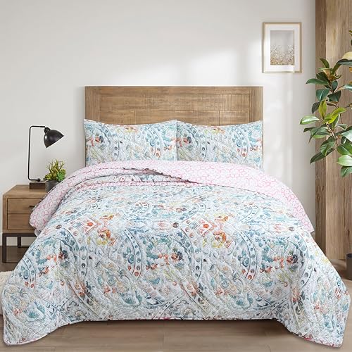 Colcha Boutí Cama 135 (235x270) Estampada – Cubrecama Ligero y Transpirable para Verano y...