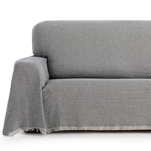 MAXIFUNDAS | Plaid para sof&aacute; y Cama | Color Gris | 180x260 | Modelo Zen | Foulard Multiusos...