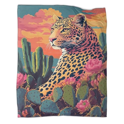 kaiyun Pantera Colchas Patchwork,Suaves Y C&aacute;lidas Cactus Desert LandsCabo Mantas De Franela...