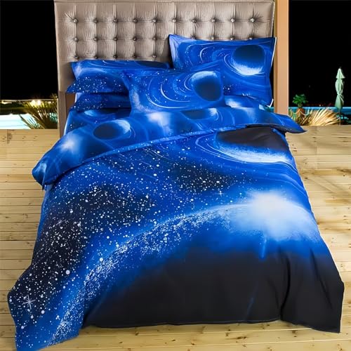 Tabeskly Infantil Juvenil Cielo Estrellado Galaxia Funda Nordica Cama Saco Nordico con Cremallera...
