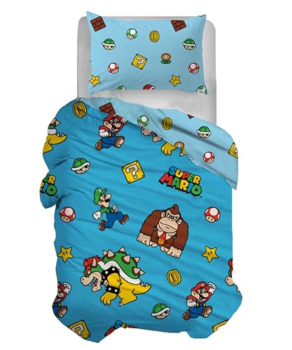 hermet Super Mario - Funda nórdica Individual para Dormitorio Infantil, Funda nórdica, Funda de...