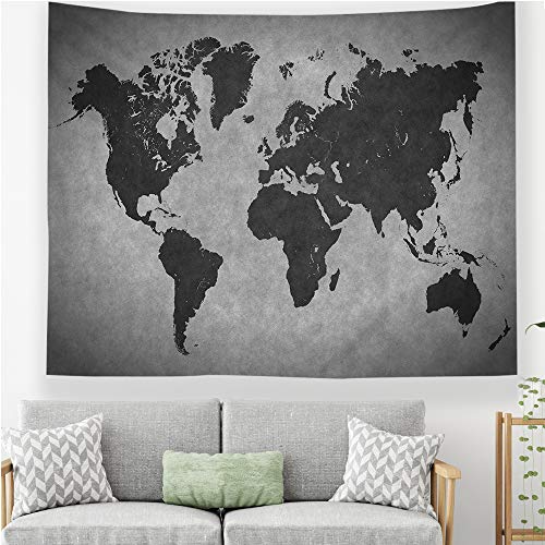 Odot Mundo Mapa Impresi&oacute;n Tapiz de Pared, Tapiz de Pared y Cubrecama SuaveToalla De Playa Picnic...