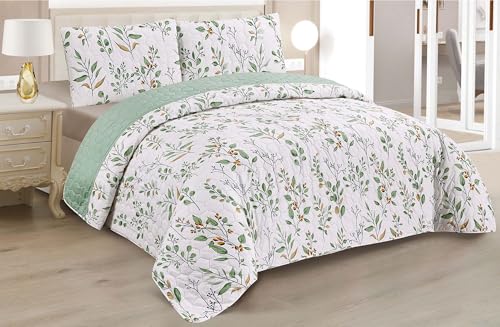 BESCH Colcha Boutis para Primavera y Verano con Diseño Silvestre + 1 Funda Cojin 50x70 cm -...