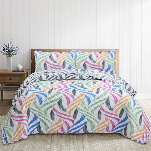 Colcha Boutí Cama 105 (200x270) Estampada – Cubrecama Ligero y Transpirable para Verano y...