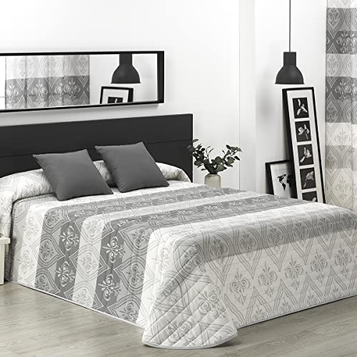 Lanovenanube Colcha bouti Greta - Cama 135 (235x270 cm) - Color Gris