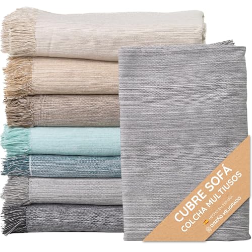 Colcha Multiusos: Plaid sofa, Manta Foulard, Cubre cama, foulard para sofas de Algodón y otras...