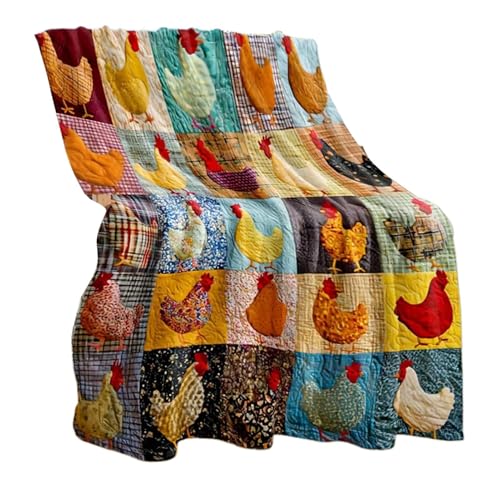 Manta con estampado de gallo &ndash; Colcha decorativa de felpa, colcha art&iacute;stica de p&aacute;jaros de...