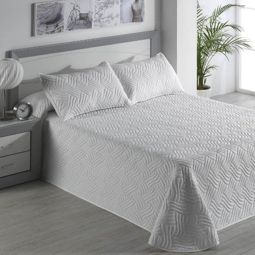 Karamelo Colcha Bouty Mod. Terranova Blanco Efecto 3D Primavera-Verano (Cama 90 cm. (180x270))