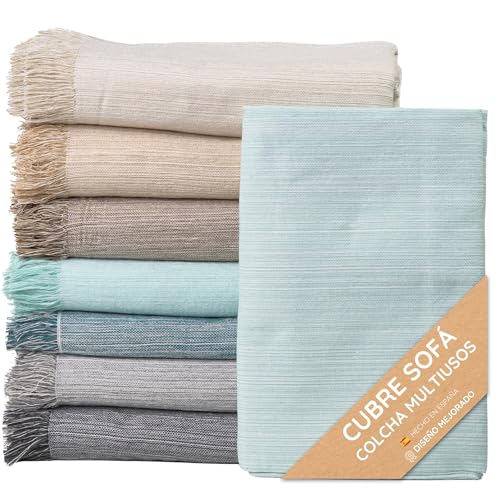 Colcha Multiusos: Plaid sofa, Manta Foulard, Cubre cama, foulard para sofas de Algodón y otras...