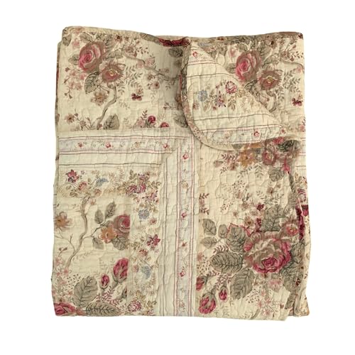 Greenland Home Antique Rose - Manta Acolchada cl&aacute;sica Tradicional Floral, 100% algod&oacute;n, 127 x 152...