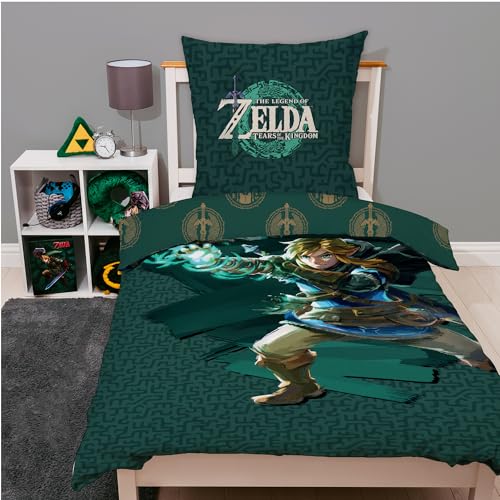Character World &ndash; Juego de ropa de cama reversible The Legend of Zelda, 135 x 200 cm 80 x 80 cm,...