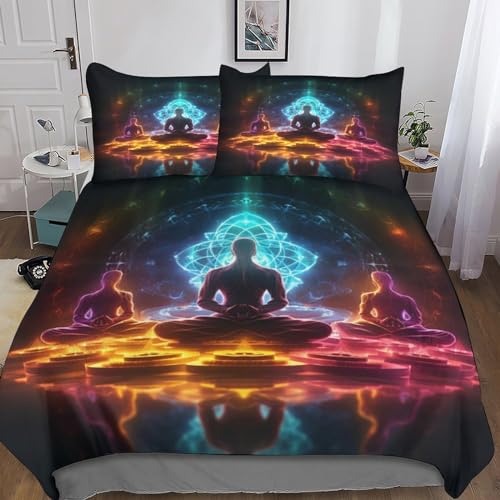 Funda Nordica De Chakra，Adecuado para Ni&ntilde;os Ni&ntilde;as Adultos Juego De Cama，C&oacute;moda Y F&aacute;cil De...