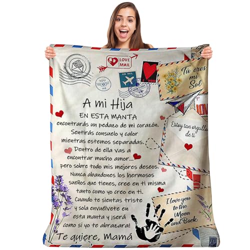 Zinello Design - Manta Personalizada para Regalar a Tu Hija, Firmada Mamá | Idea de Regalo Original...