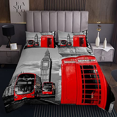 Londres - Colcha acolchada para ni&ntilde;os, color rojo