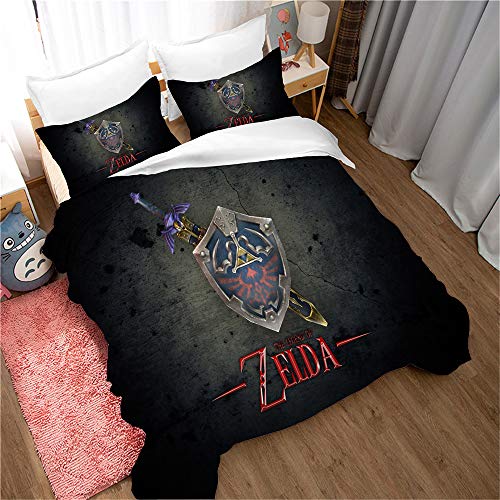 Ste-X Juego De Cama con Funda N&oacute;rdica Y Funda De Almohada The Legend of Zelda Juego De Cama para...