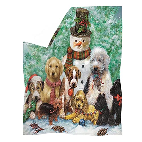 POLERO Manta de Navidad para los amantes de los perros, lindas mantas esponjosas de Navidad, mantas...