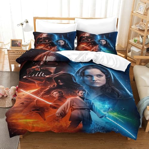 Star Wars para Dormitorio Funda Nórdica Funda De Edredón Impresión 3D DigitalCaballero Jedi con...