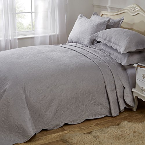Emma Barclay Plateado-KB-bedsprd Juego de Colcha Athena King Bed Silver, 100% poli&eacute;ster, Cama de...