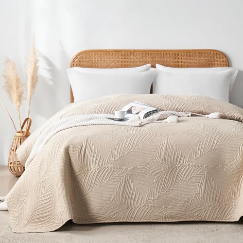 VIVA FINO Colcha Bout&iacute; 170x210 cm,Colcha Ultras&oacute;nica Beige,Ligera,Suave y F&aacute;cil de Limpiar, Doble...