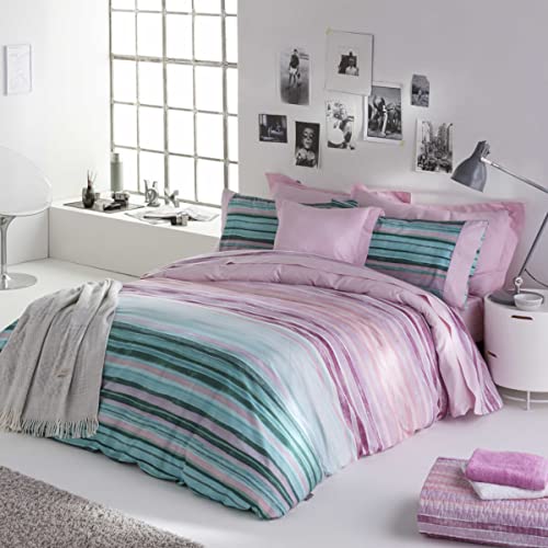 NAF NAF Pack Funda n&oacute;rdica + Fundas de Almohada 100% algod&oacute;n Elyse. 240x220+(2) 65x65 cm (Cama...