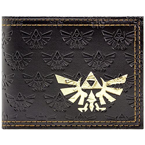 Link's Awakening Legend of Zelda Cartera/Billetera Artefacto Trifuerza Dorado en Relieve Bi-Fold...