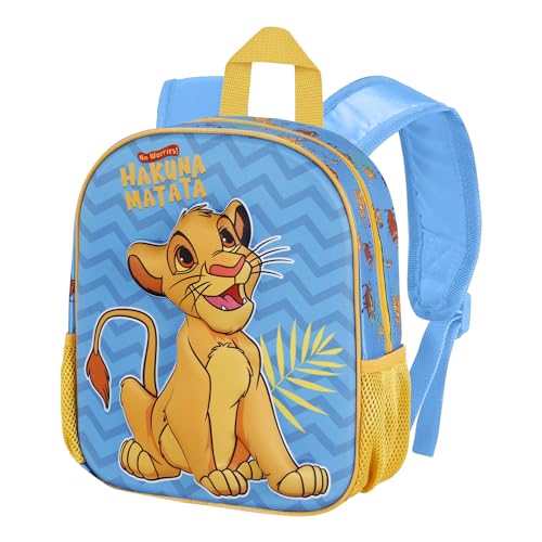 Disney El Rey Le&oacute;n-Mochila 3D Peque&ntilde;a, 26 x 31 cm, Capacidad 8.5 L, Azul Hakuna