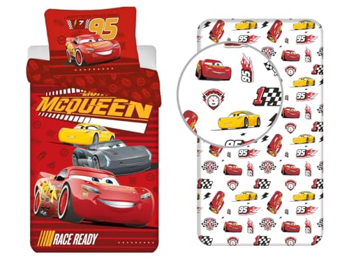 Jerry Fabrics - Juego de cama para coche, 140 x 200 cm, 3 piezas, 100% algod&oacute;n, funda n&oacute;rdica +...